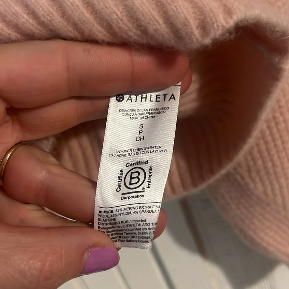 Athleta Layover Crew Sweater | Orchid Pink Size Small - Picture 8 of 10